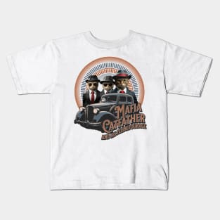 Mafia Catfather and his Felinetourage Kids T-Shirt